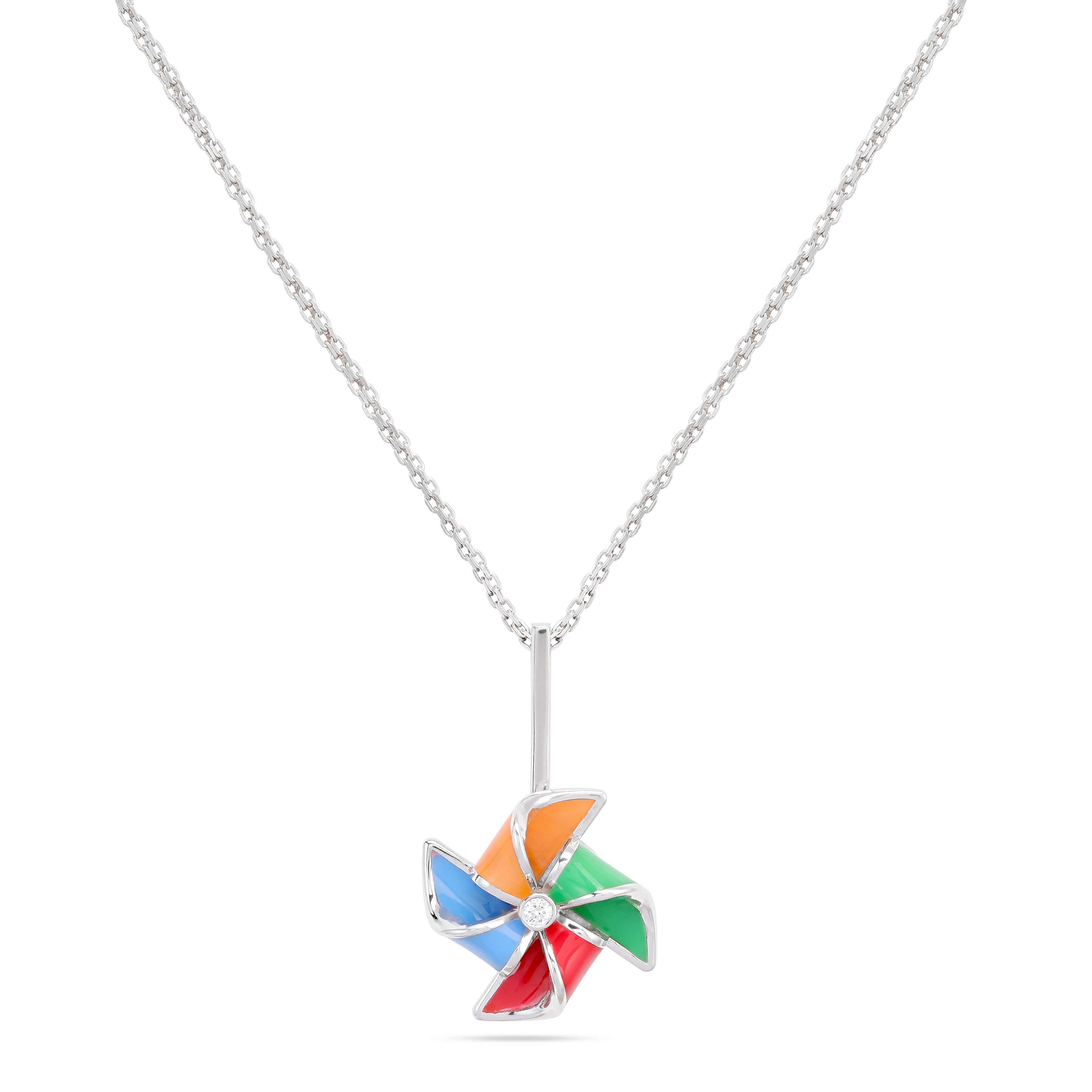 FARAH NECKLACE Multicolor Enamel and Diamond – Chaima Dridi